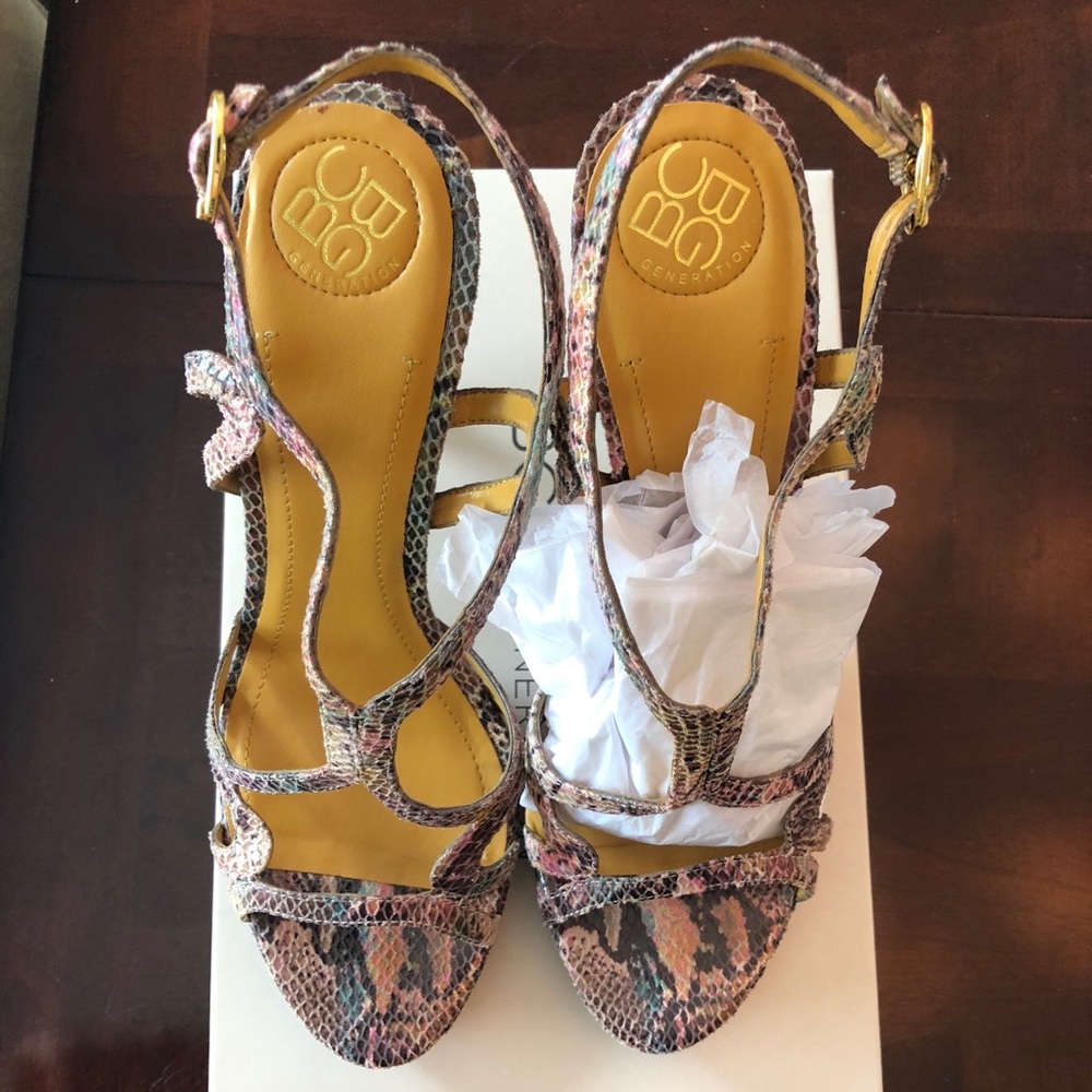 Bcbgeneration Angel Multicolor Batik Snake Heels - image 2